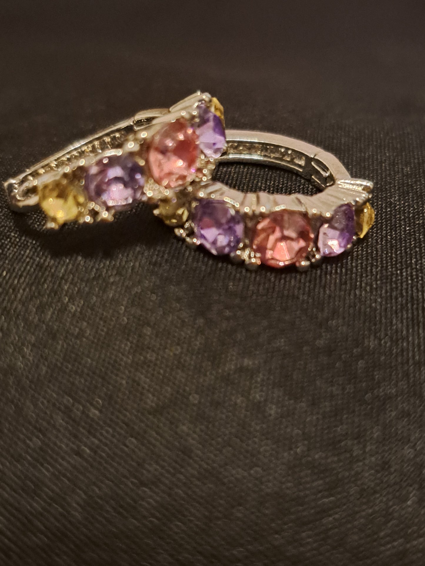 Pink and Purple Hoop Earrings