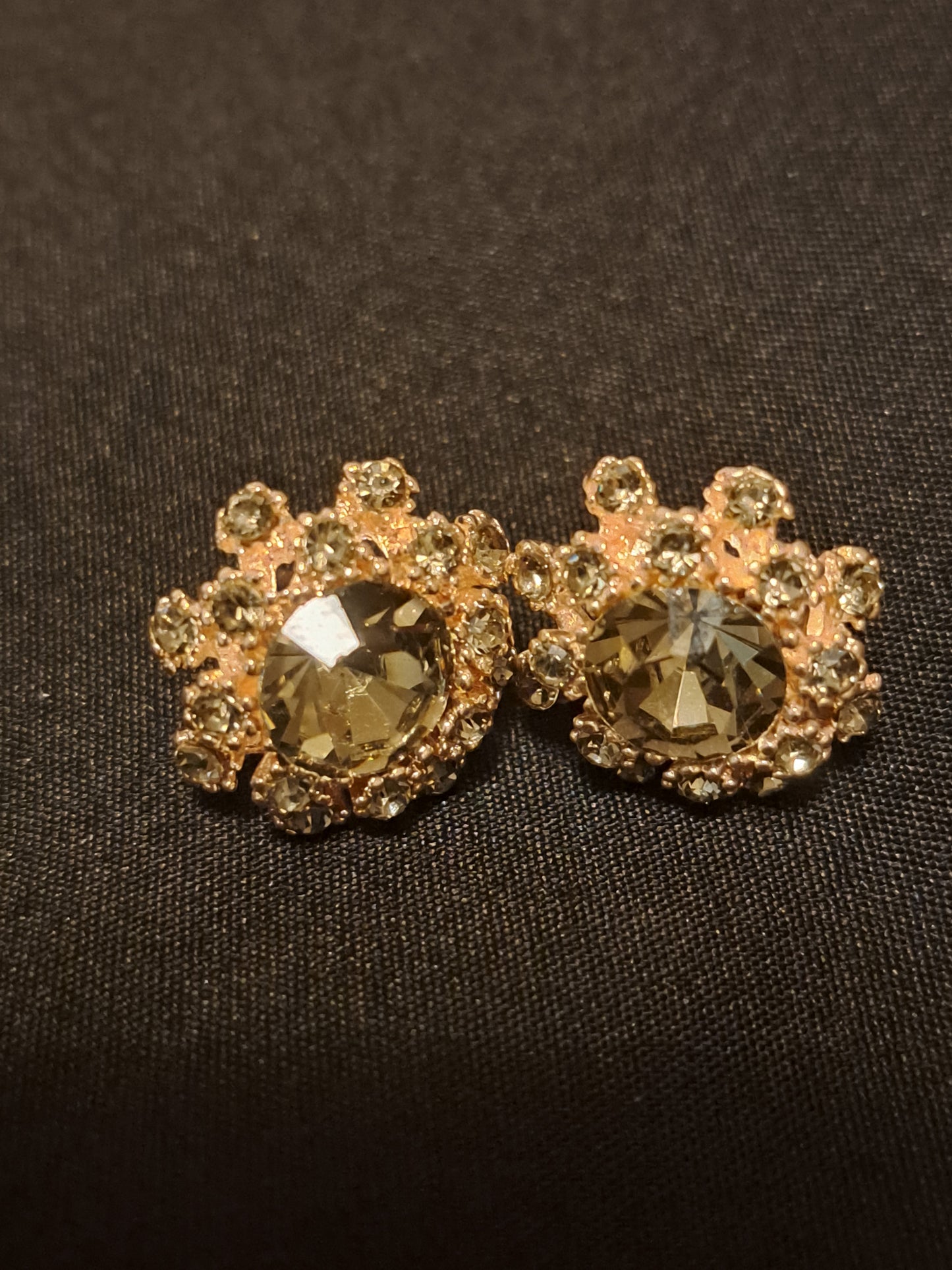 Grey-Brown Multifacet Stud Earrings