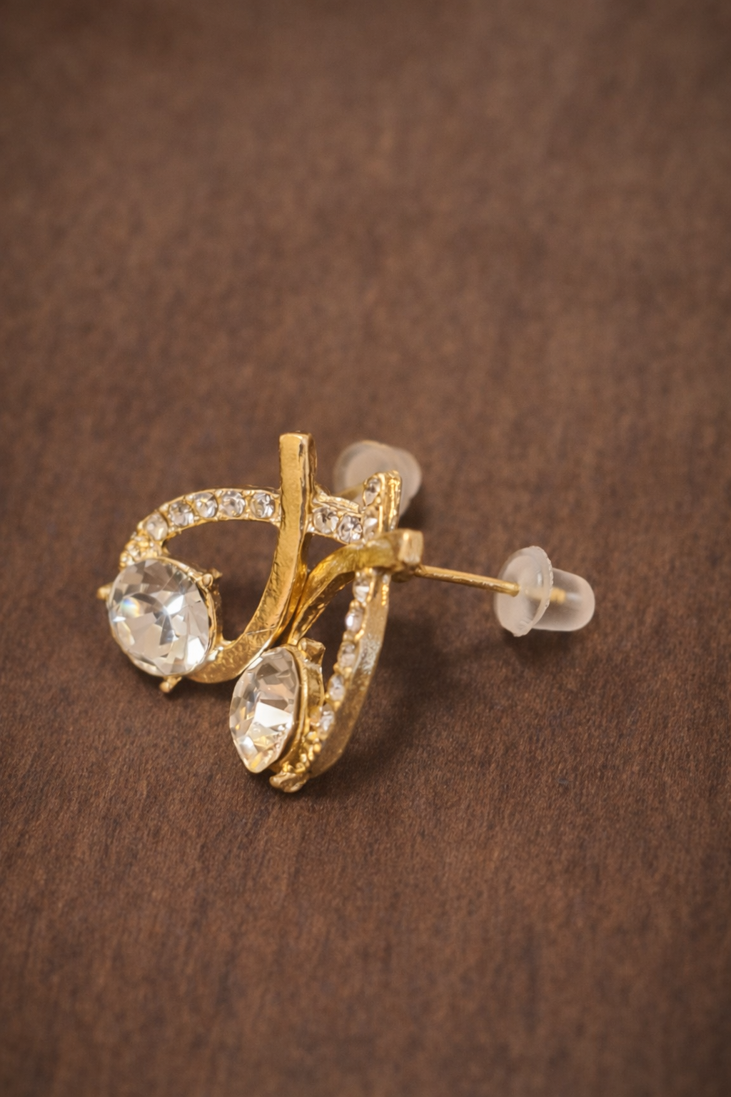 Golden Arc Crystal Studs