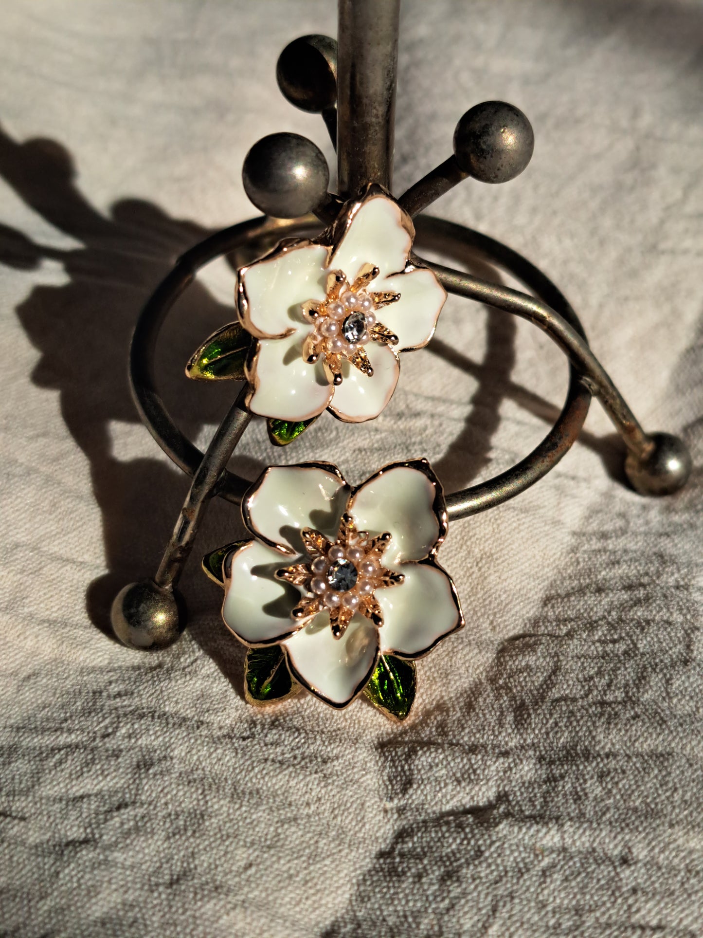 White Flower Earrings