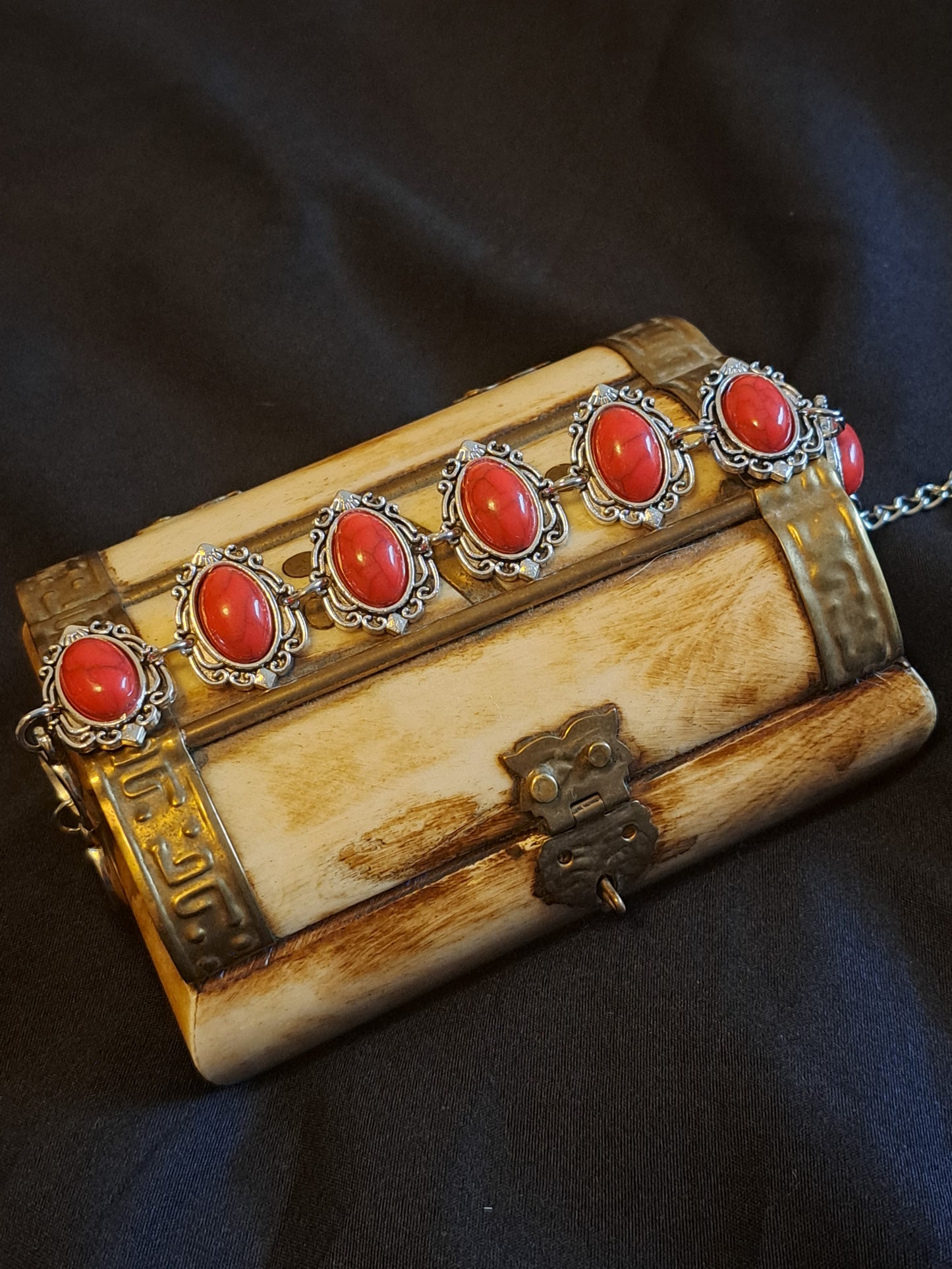 Red Vintage Bracelet, Earring and Necklace Set