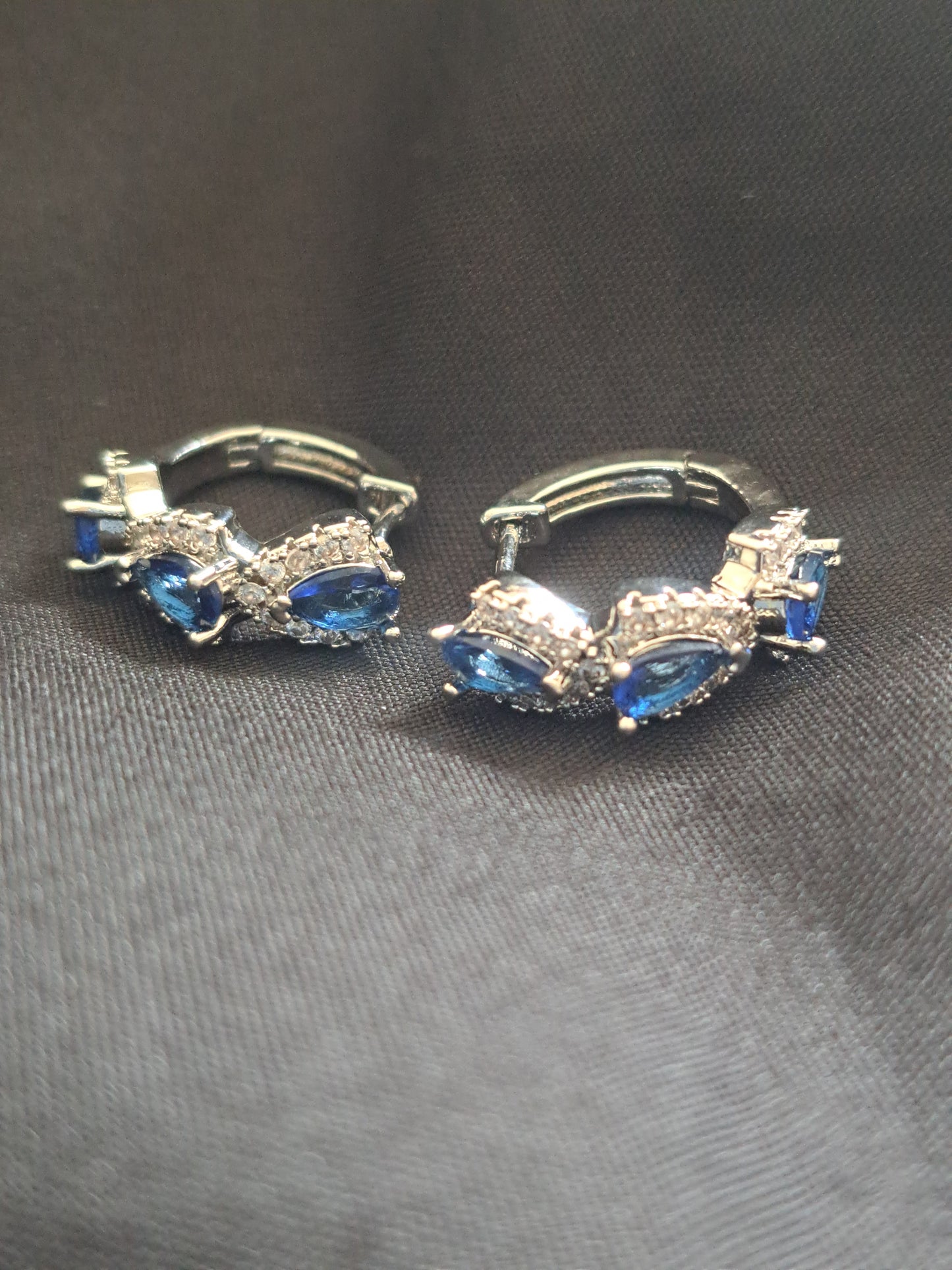 Blue Hoop Earrings