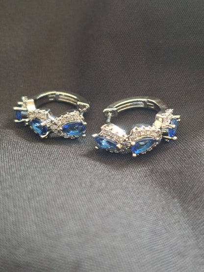 Blue Hoop Earrings