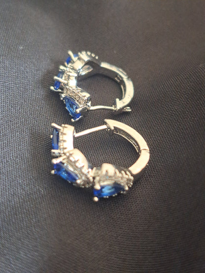 Blue Hoop Earrings