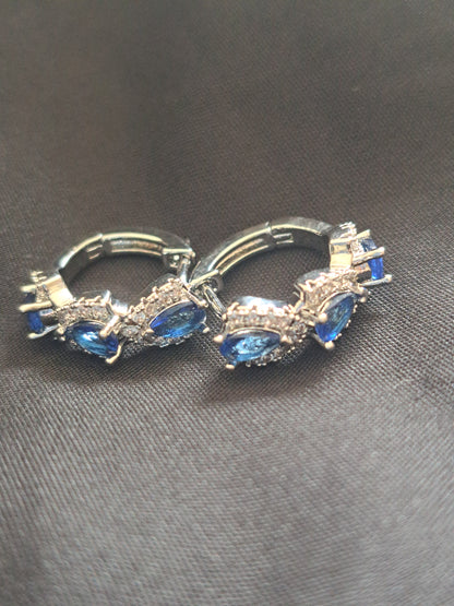 Blue Hoop Earrings