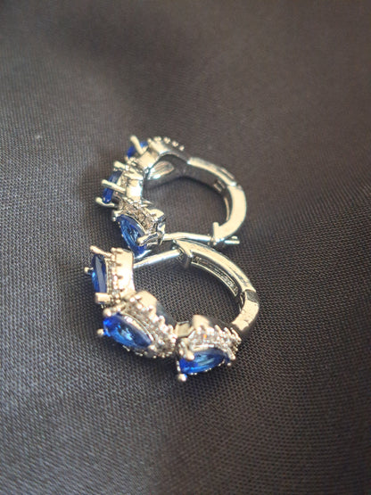Blue Hoop Earrings