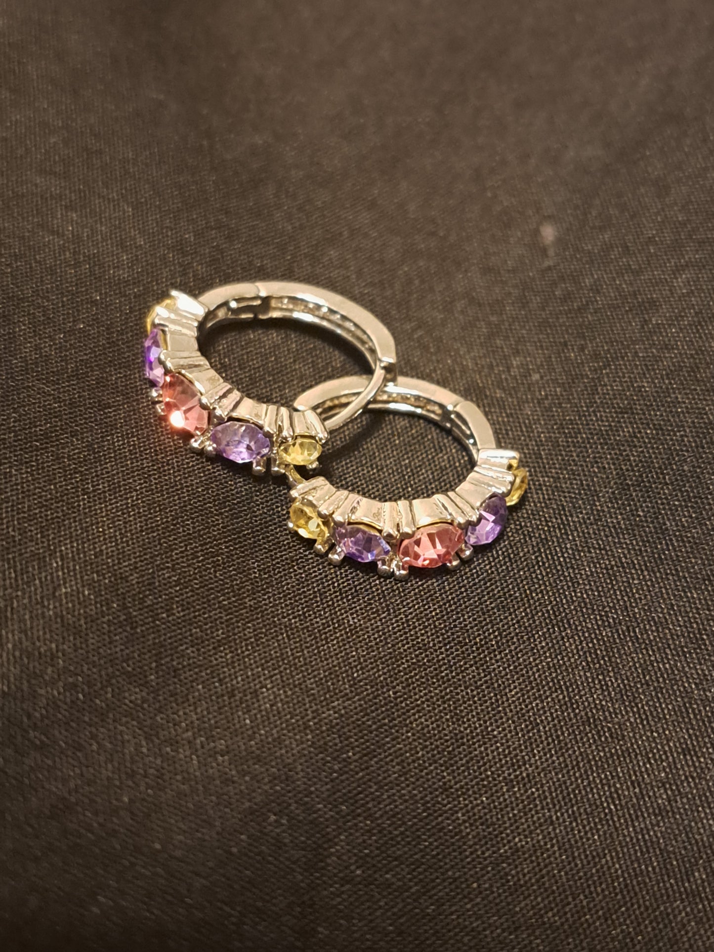 Pink and Purple Hoop Earrings
