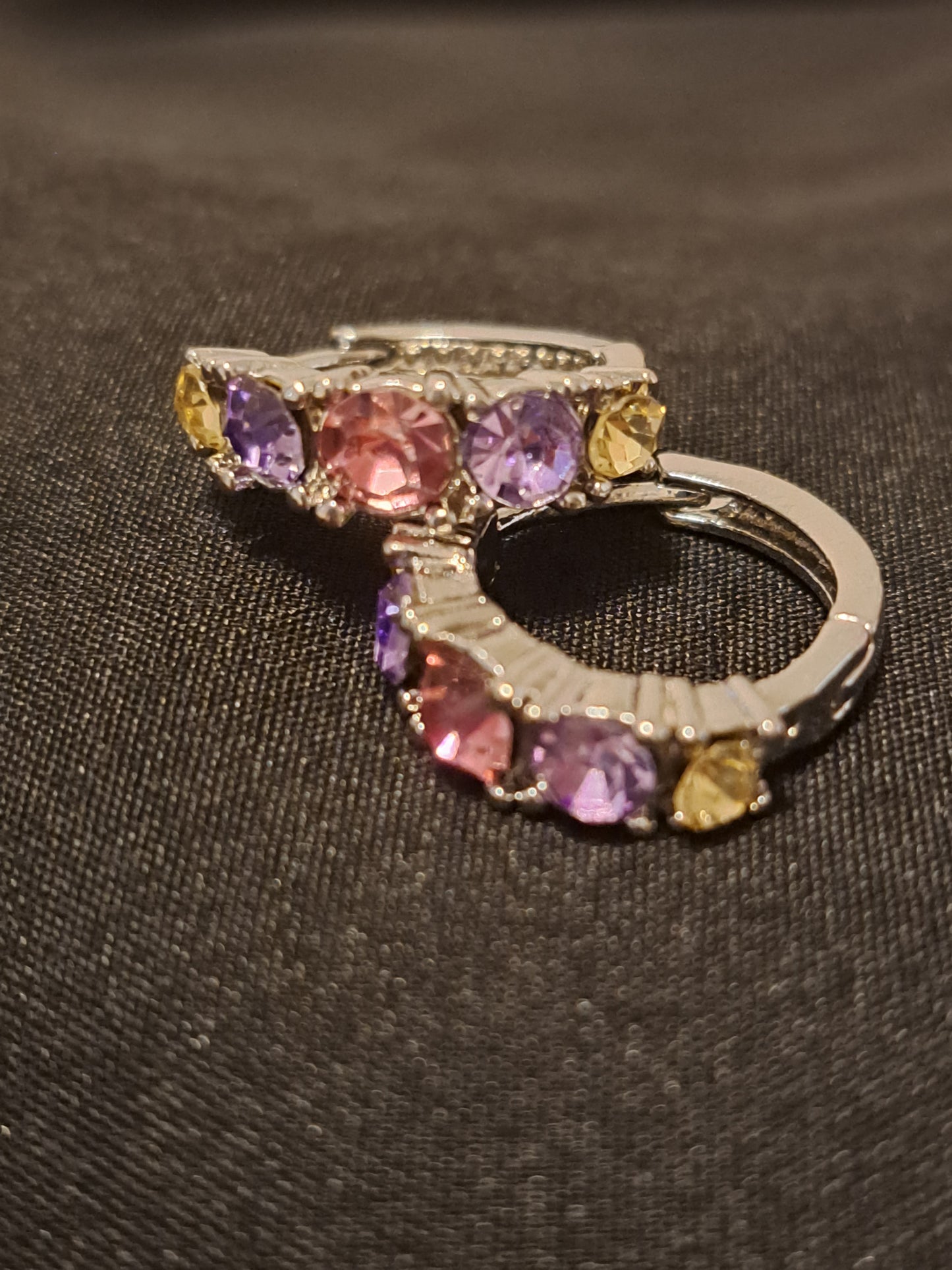 Pink and Purple Hoop Earrings