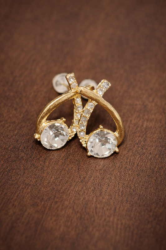 Golden Arc Crystal Studs