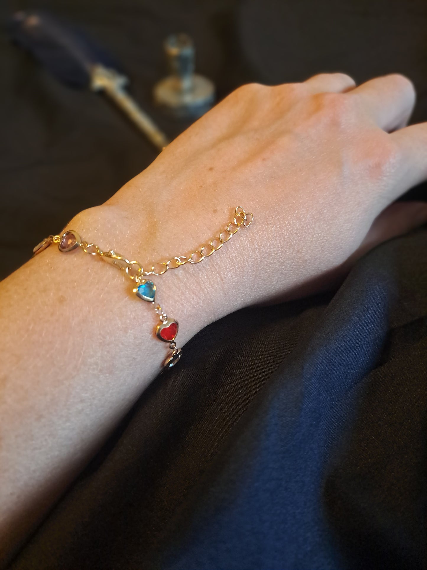 Multicolored Hearts Bracelet