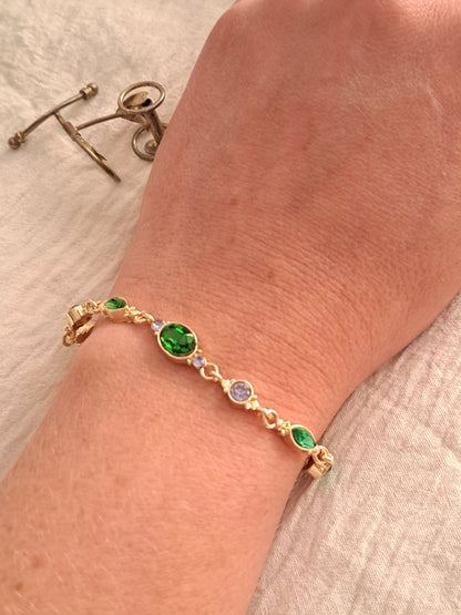 Green and purple bracelet