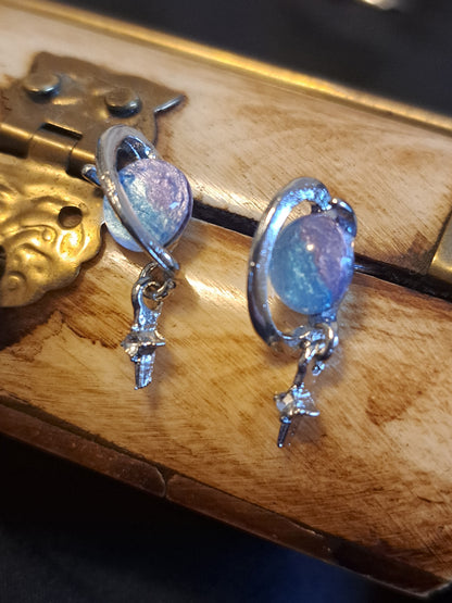 Silver Galaxy Earrings