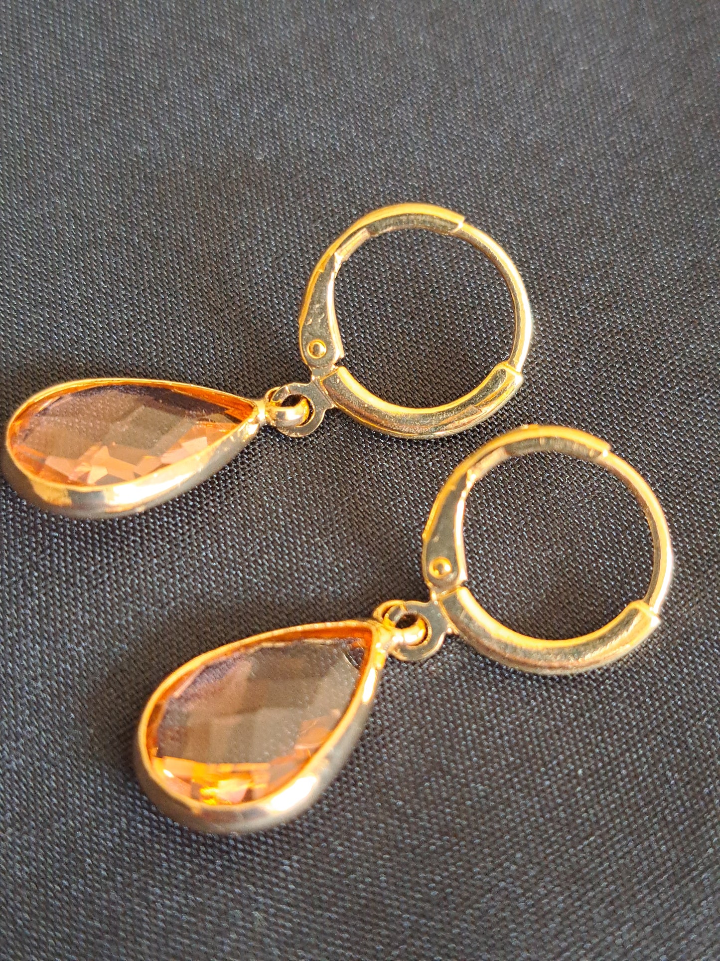 Translucent pink teardrop earrings