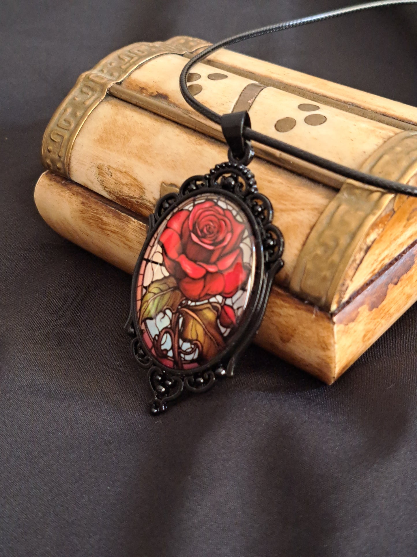 Rambling Rose on Black String