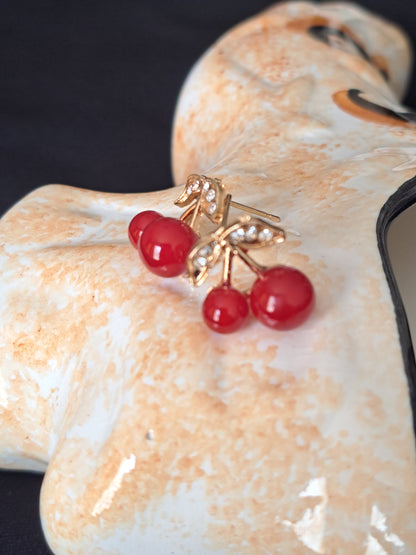 Cherry Bud Stud Earrings