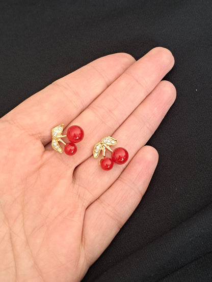 Cherry Bud Stud Earrings