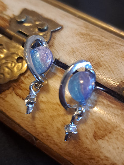Silver Galaxy Earrings