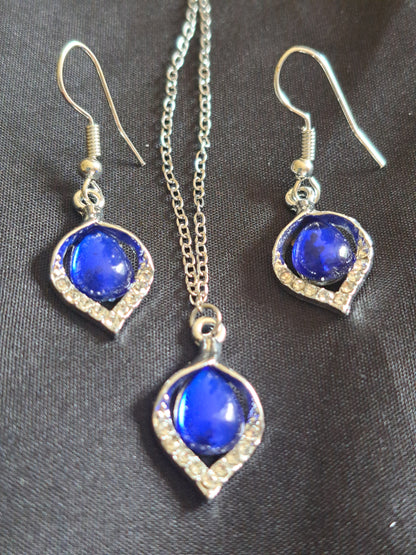 Sapphire Teardrop Glow Set
