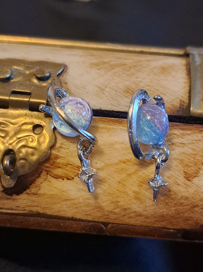 Silver Galaxy Earrings
