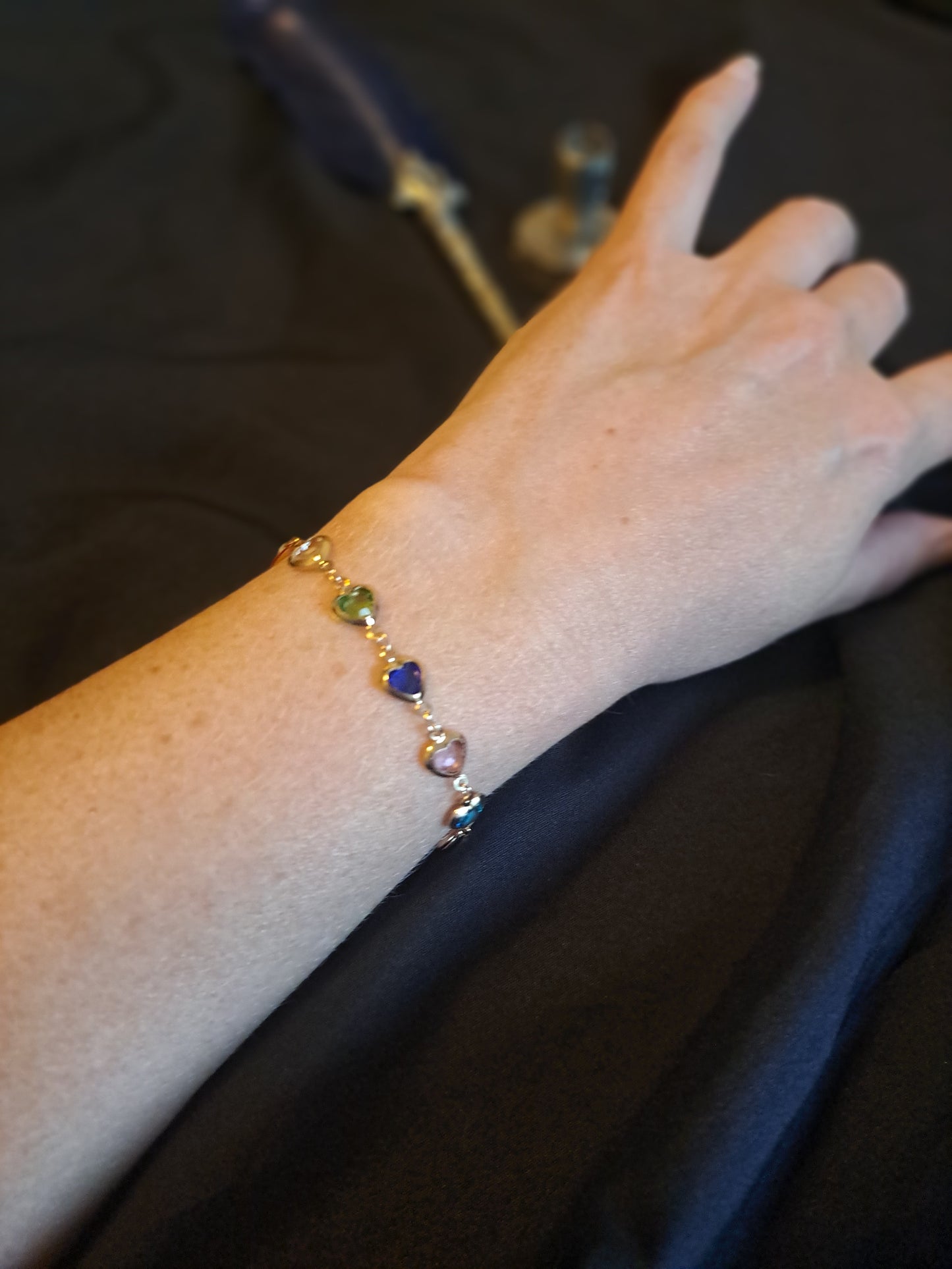 Multicolored Hearts Bracelet