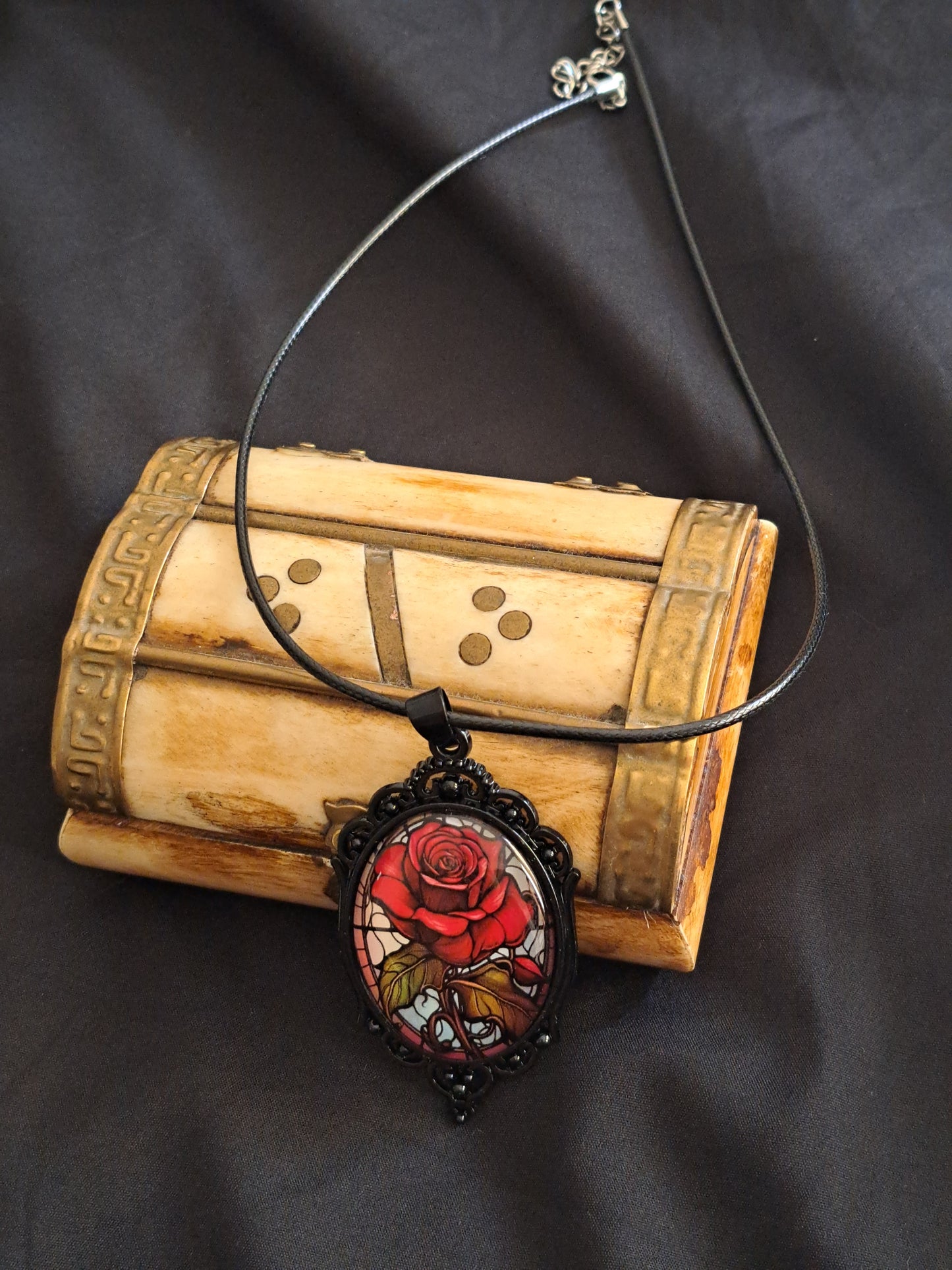 Rambling Rose on Black String