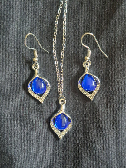Sapphire Teardrop Glow Set